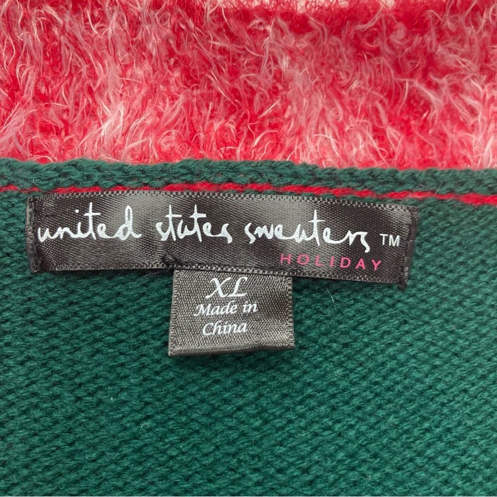 Vintage Christmas Cardigan Size XL Santa Holiday Button United States Sweaters - Picture 3 of 11